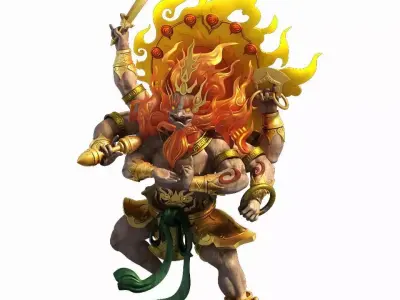 Demon Palace - Statue - Six hand Buddha 3D model