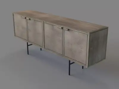 Wynne Buffet Aged Nickel 3D model