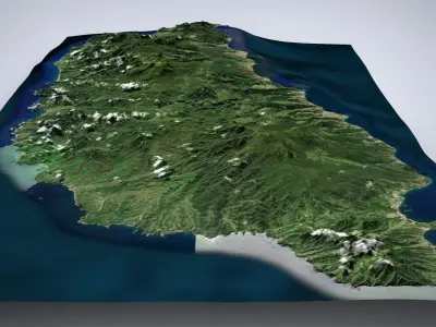 Dominica island Caribbean state  3D model