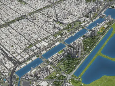 Buenos Aires Low-poly 3D model