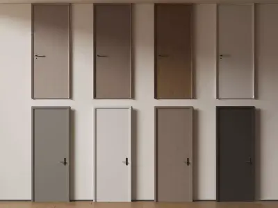 Door Wooden-Door Single-Door Bedroom-Door 3D model