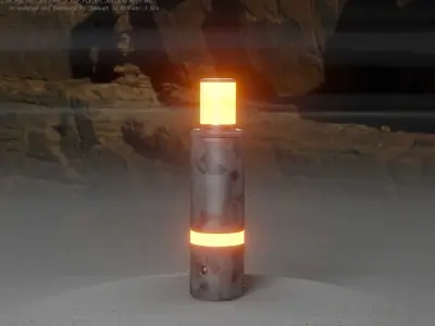Galvanized Light-Column -6- Street-Light 9 Low-poly 3D model