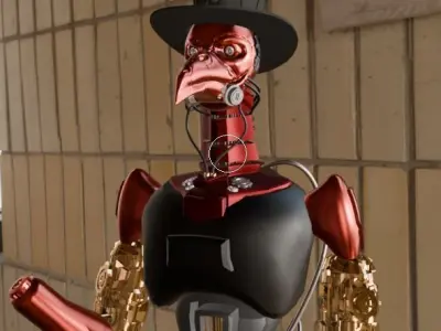 Robot Doctor Plague Low-poly 3D model