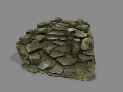 Old Rock Stair Low-poly 3D model