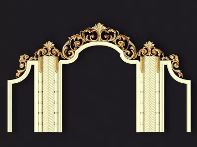 mirror gold ornate frame 3D model