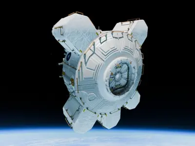 ISS Quest Joint Airlock Exterior Interior Low Poly Low-poly 3D model