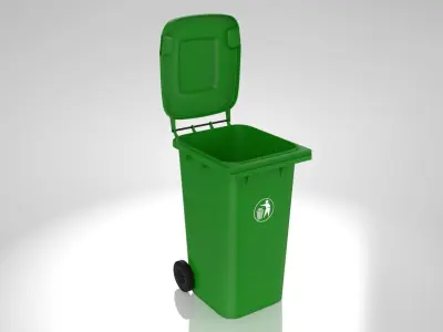 Wheelie Bin Low-poly 3D model