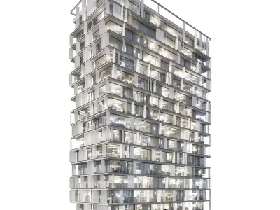 Modern office building 02 3D model