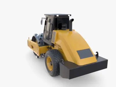 Road roller V8 Low-poly 3D model