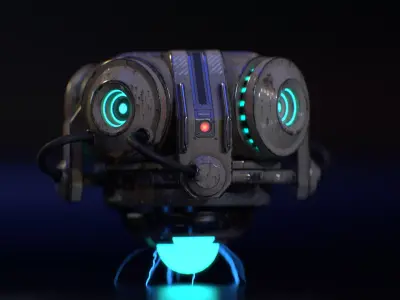 Sci-Fi Gravity Generator Animated Low-poly 3D model