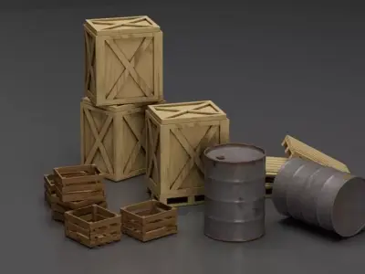 Construction KItBash Low-poly 3D model