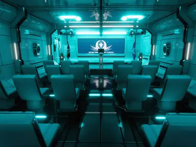 Sci-Fi Briefing Room Low-poly 3D model