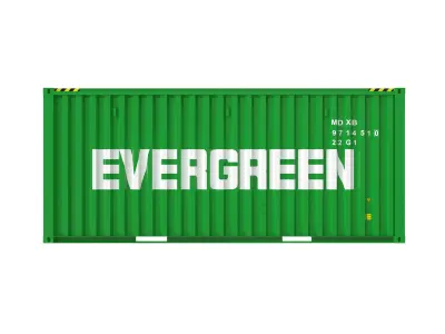 Evergreen transport 20ft container 3D model