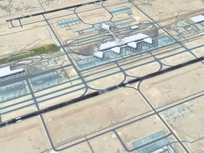 King Khalid International Airport 15km Low-poly 3D model