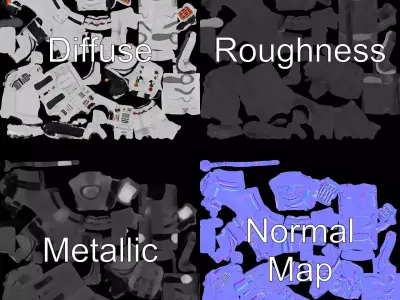 Astronaut Suit Model Pack for Space Simulations and Renderings Low-poly 3D model