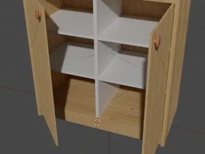 Clothing cabinet with double doors 3D model