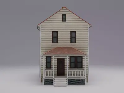 Wooden House Low Poly Game Ready 3D Model Low-poly 3D model