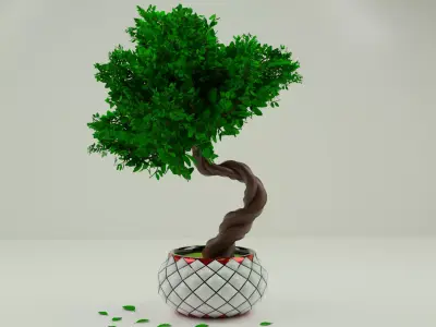 3D Bonsai Tree Low-poly 3D model