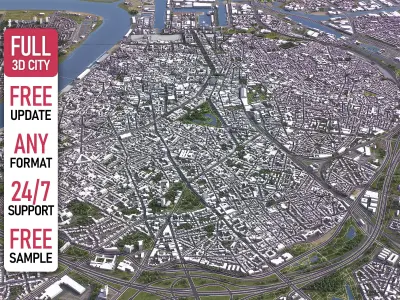 Antwerp - 3D City Model Low-poly 3D model