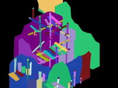 Mountain Building - Bamboo Racks 2 3D model