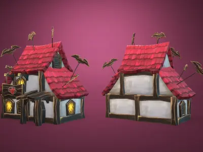 Vampire RTS Fantasy Buildings Low-poly 3D model