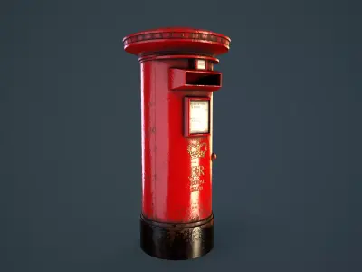 Royal Mail Postbox Low-poly 3D model