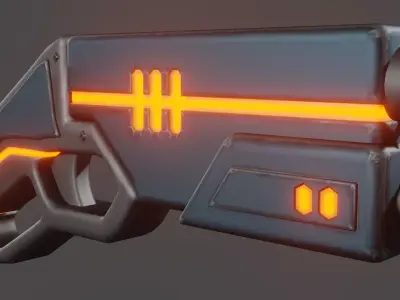 SCI-FI Sawed-off shotgun Low-poly 3D model