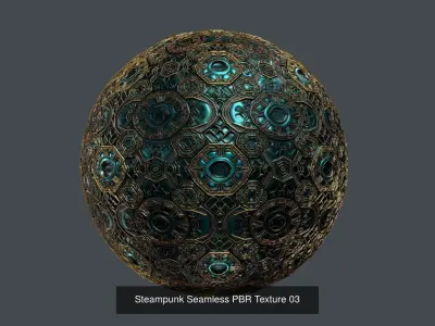 15 Steampunk Seamless PBR Textures Texture