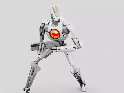 combat droid rigged character 3D model buy