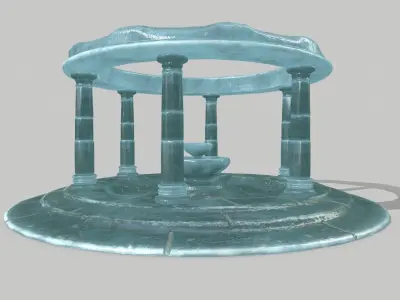 Altar Set fountain Low-poly 3D model
