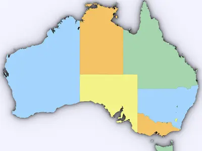 Map of Australia 3D model