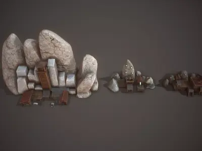 Roman-greek-medieval Mines Pack Low-poly 3D model