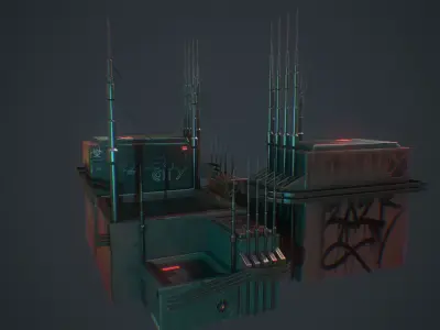 Sci-fi Station 10 Low-poly 3D model