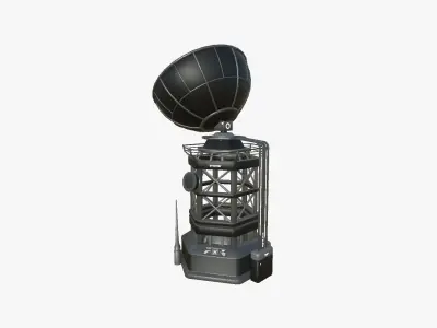 SciFi Antenna Tower A07 Black - Sci Fi Exterior Design Low-poly 3D model
