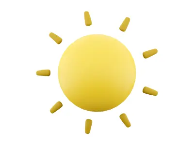 3d  sun cartoon  icon 3D model