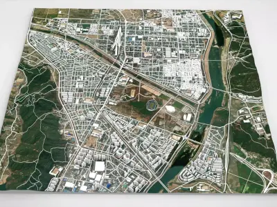 Cityscape Gangneung South Korea 3D model