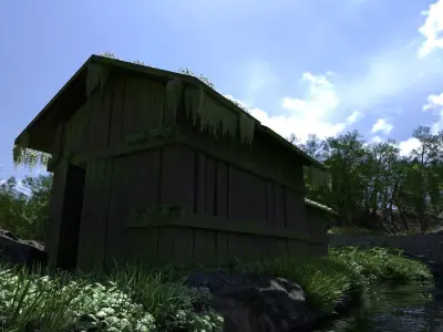 Abandoned Shack Scene 3D model