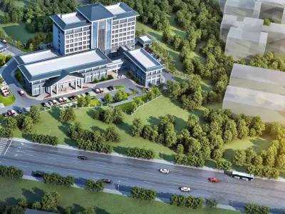 Contemporary Civic Service Campus 3D model