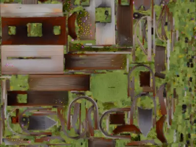 Overgrown Rustic Mailbox 3D Model Garden Prop Low-poly 3D model