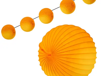 Outdoor Paper Hanging Lanterns 3D model