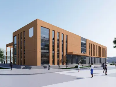 realistic university Low-poly 3D model