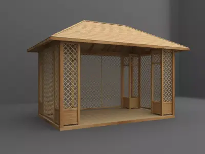 gazebo wooden 3D model