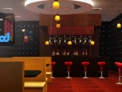 TW Street with bar 3D model