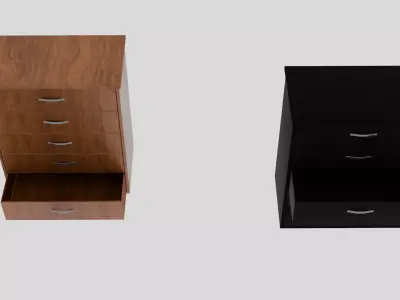 Modern Wooden Wardrobe Cabinet 3D model