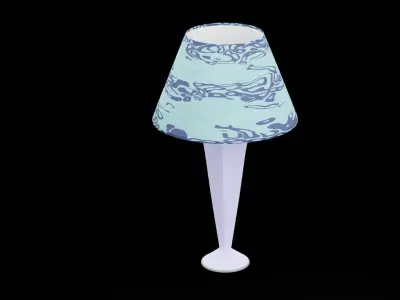 Bed Side Table Lamp Low-poly 3D model 3