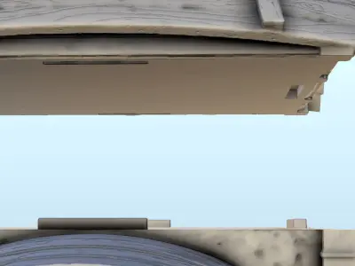 Pirate house with wooden mast 5 3D print model