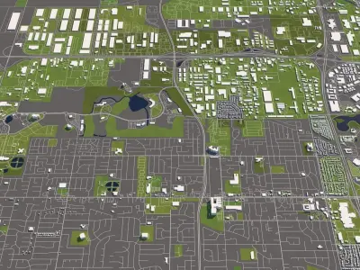 Salt Lake City Utah USA 50x50km 3D model