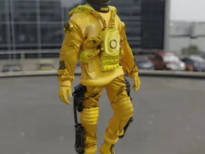 Space suit - Astro Biohazard unit 1 Low-poly 3D model
