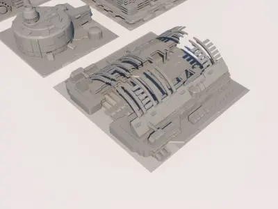 Sci Fi Buildings 3D model