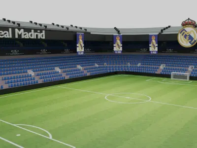Real Madrid Football Stadium Low-poly 3D model